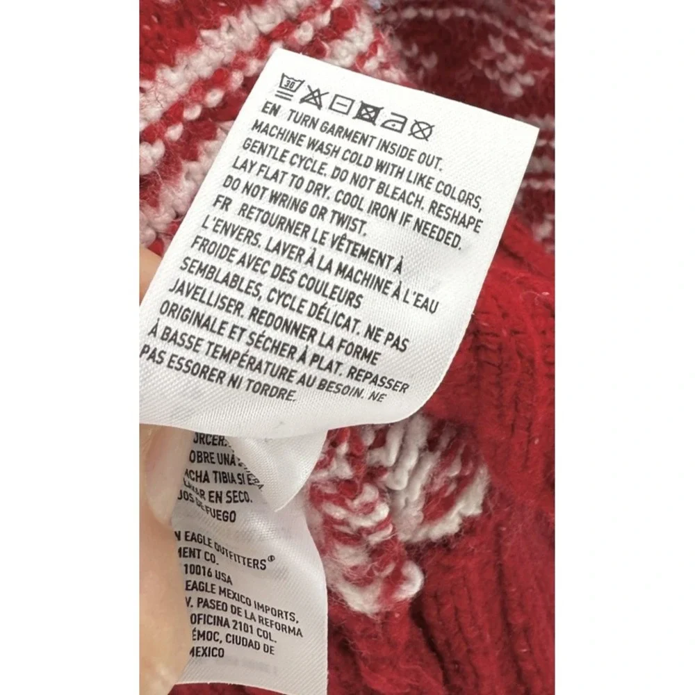 American Eagle AE Fair Isle Knit Pullover Cropped‎ Sweater Sz XS Winter Boho